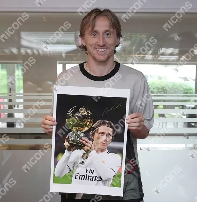 Luka Modric Signed Ballon D'Or Winner Photo In Black Wooden Frame