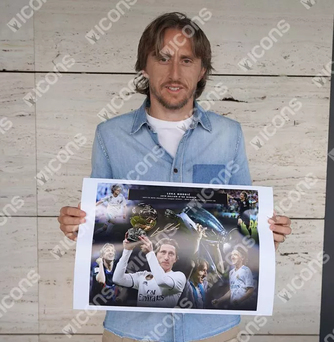 Luka Modric Signed Montage Print: 2018 Ballon D'Or Winner