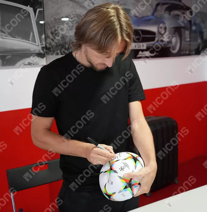 Luka Modric Signed UEFA Champions League Football