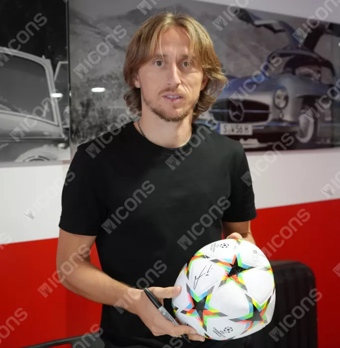 Luka Modric Signed UEFA Champions League Football