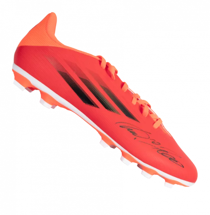 Lukas Podolski Official UEFA Europa League Signed Red Adidas X.4 Boot In Acrylic Case