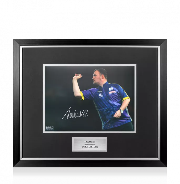 Luke Littler Signed Photo In Premium Photo Frame