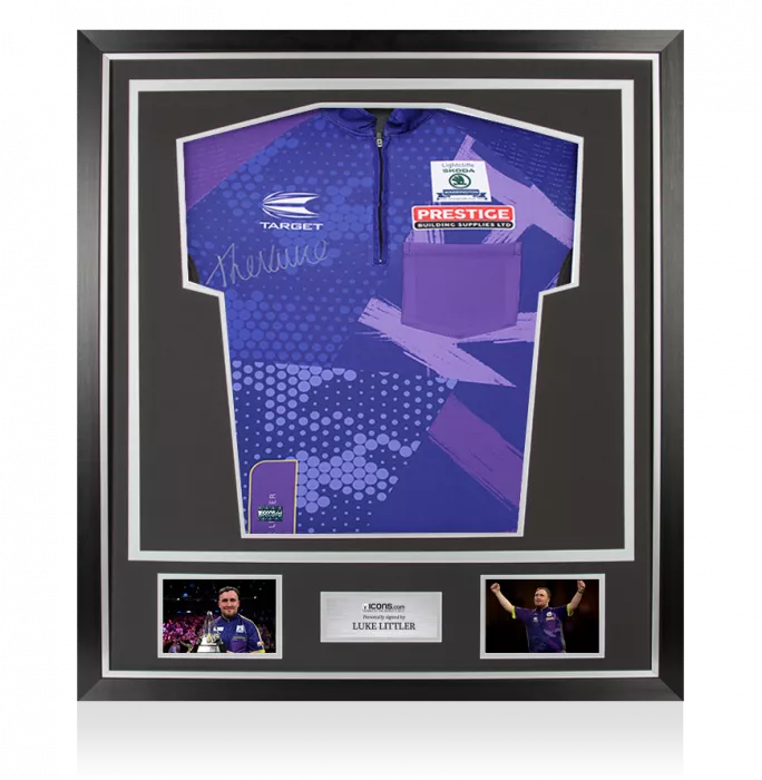 Luke Littler Signed Polo Shirt In Classic Frame