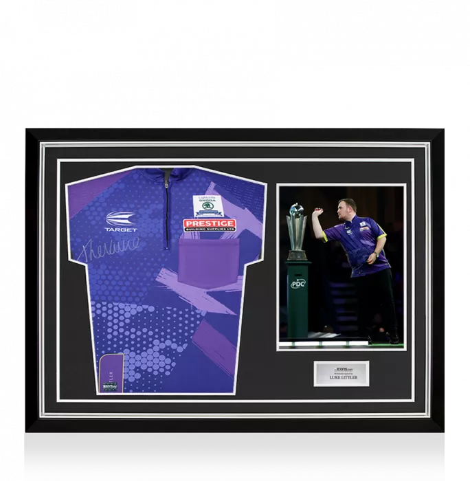 Luke Littler Signed Polo Shirt In Hero Frame: Option 1