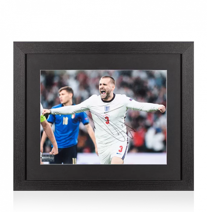 Luke Shaw Signed England Photo In Black Wooden Frame