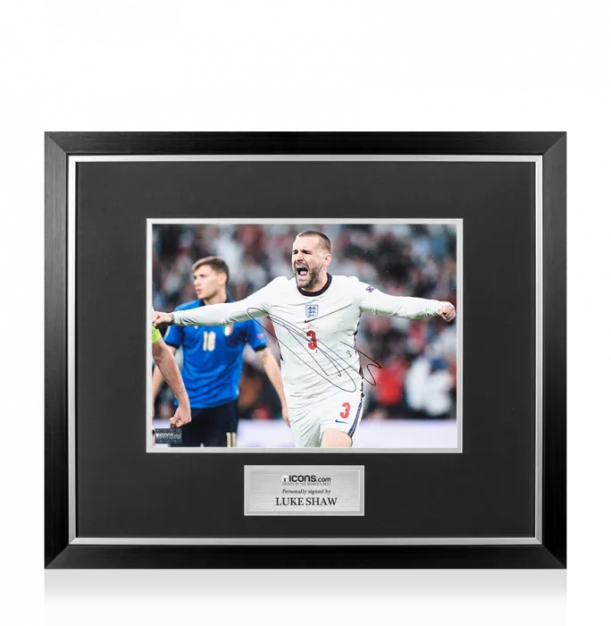 Luke Shaw Signed England Photo In Premium Photo Frame