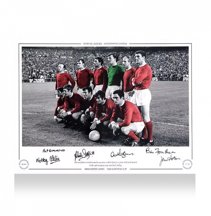 Manchester United Multi-Signed 1968 European Cup Photo