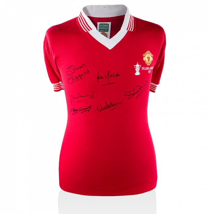 Manchester United Squad Signed 1977 Home Shirt: Signed By Six