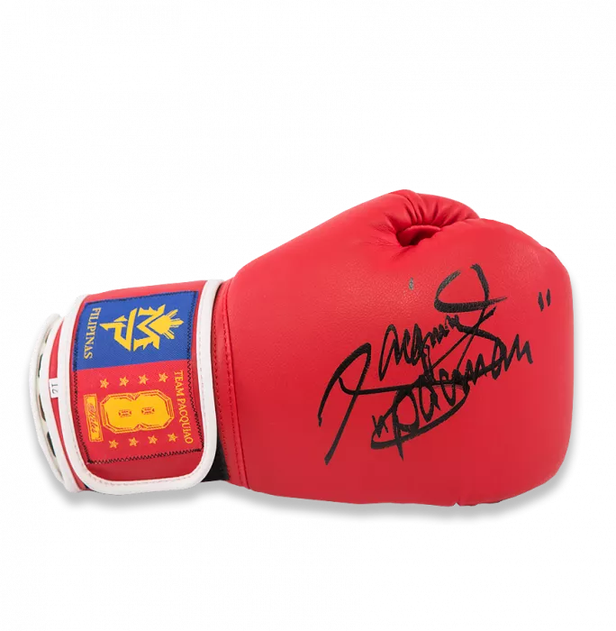 Manny Pacquiao Signed Red Team Pacquiao Boxing Glove