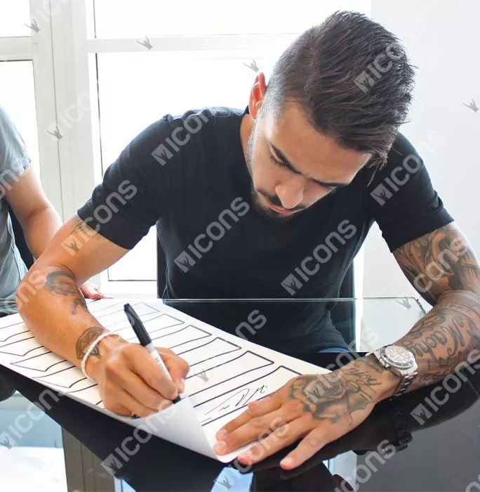 Manuel Lanzini Back Signed West Ham United 2016-17 Home Shirt In Hero Frame: Option 1