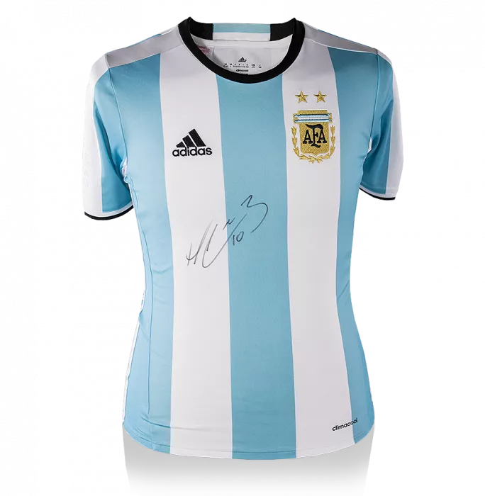 Manuel Lanzini Front Signed Argentina 2017 Home Shirt