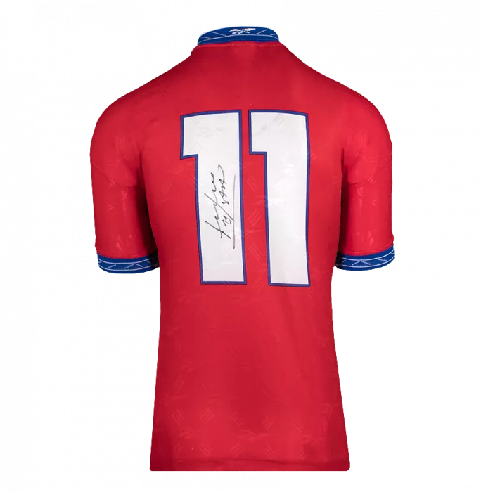 Marcelo Salas Back Signed Chile 1998 Home Shirt In Classic Frame