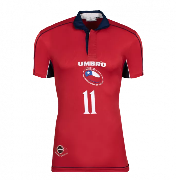 Marcelo Salas Back Signed Chile 2000-01 Home Shirt In Classic Frame