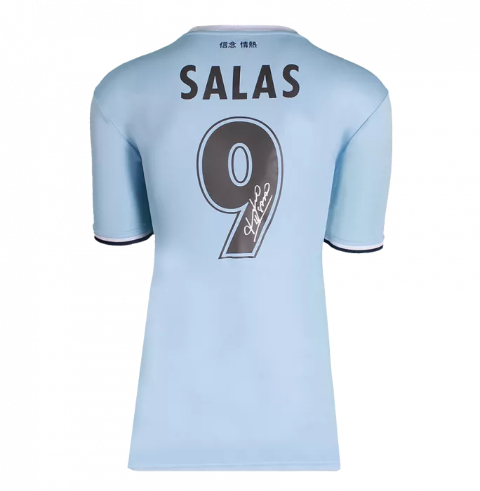 Marcelo Salas Back Signed SS Lazio Modern Home Shirt In Hero Frame: Option 1