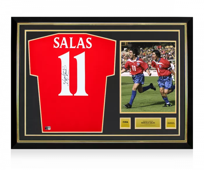 Marcelo Salas Official FIFA World Cup™ Back Signed and Hero Framed Chile 2000-01 Home Shirt