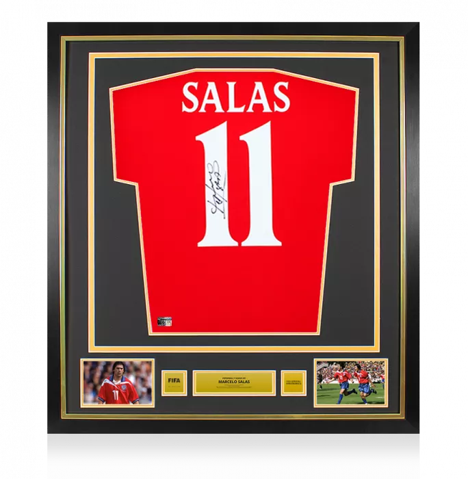 Marcelo Salas Official FIFA World Cup™ Back Signed and Framed Chile 2000-01 Home Shirt