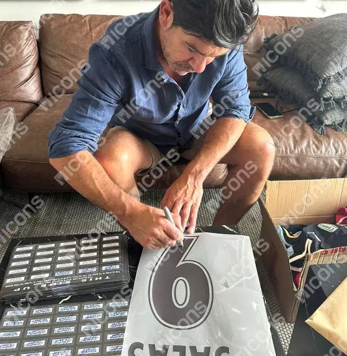 Marcelo Salas Official UEFA Champions League Back Signed And Framed SS Lazio Modern Home Shirt