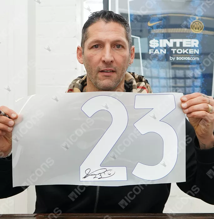 Marco Materazzi Back Signed Modern Internazionale Home Shirt In Hero Frame: Option 1