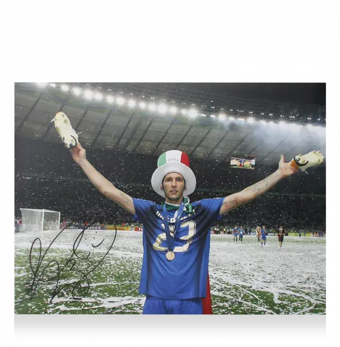 Marco Materazzi Official 2006 FIFA World Cup™ Signed And Framed Italy Photo: 2006 Winner