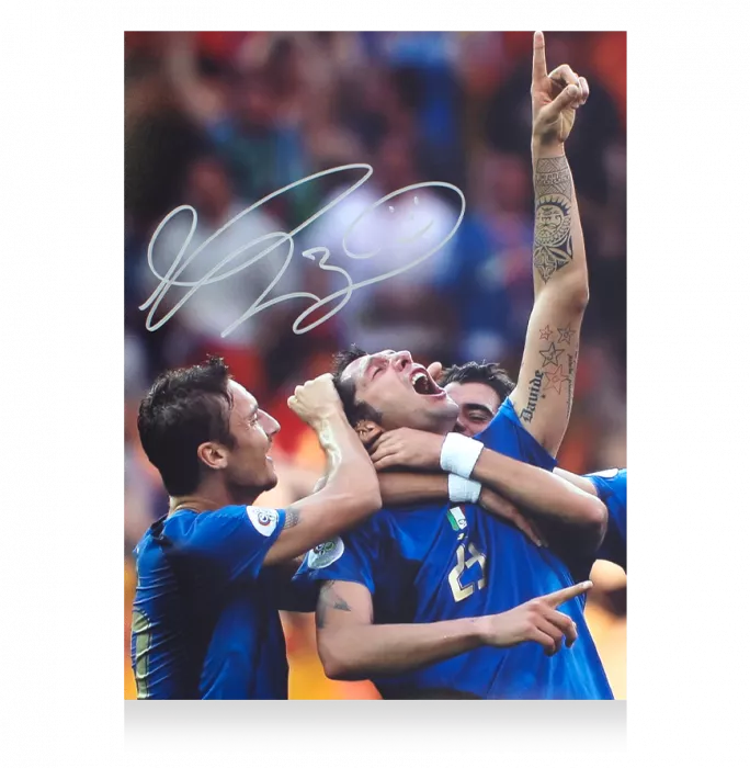 Marco Materazzi Signed Italy Photo: 2006 FIFA World Cup Final Goal vs France