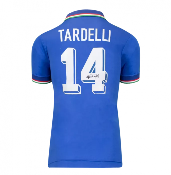 Marco Tardelli Back Signed Italy Retro Home Shirt In Deluxe Packaging