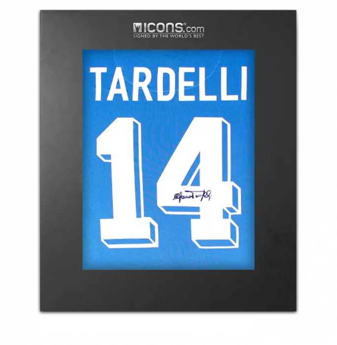 Marco Tardelli Back Signed Italy Retro Home Shirt In Deluxe Packaging