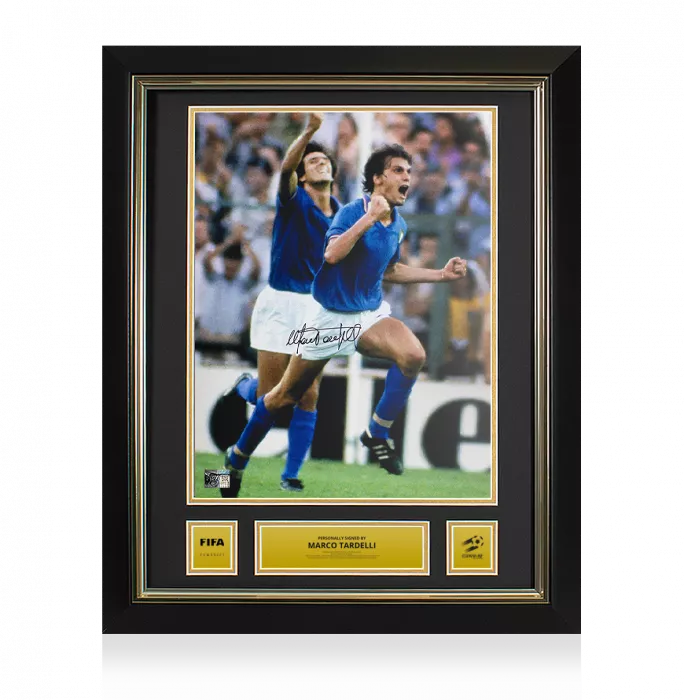 Marco Tardelli Official 1982 FIFA World Cup™ Signed And Framed Italy Photo: Iconic Celebration