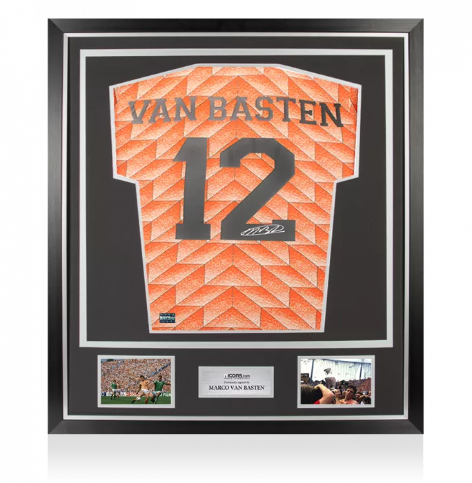 Marco van Basten Back Signed Netherlands 1988 Home Shirt In Classic Frame