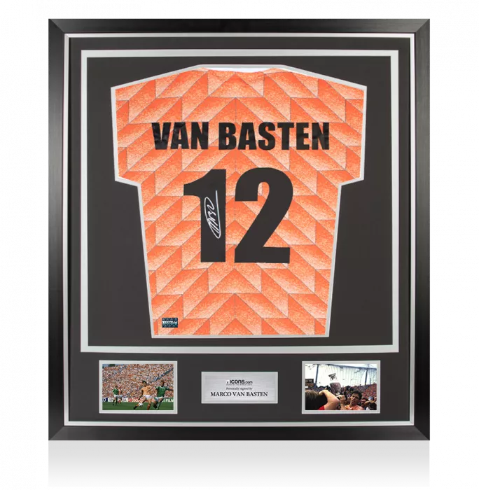 Marco van Basten Back Signed Netherlands 1988 Home Shirt In Classic Frame