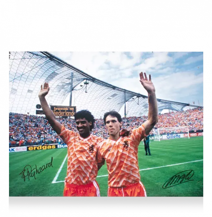 Marco Van Basten & Frank Rijkaard Signed Netherlands Photo: UEFA EURO 1988 Winners