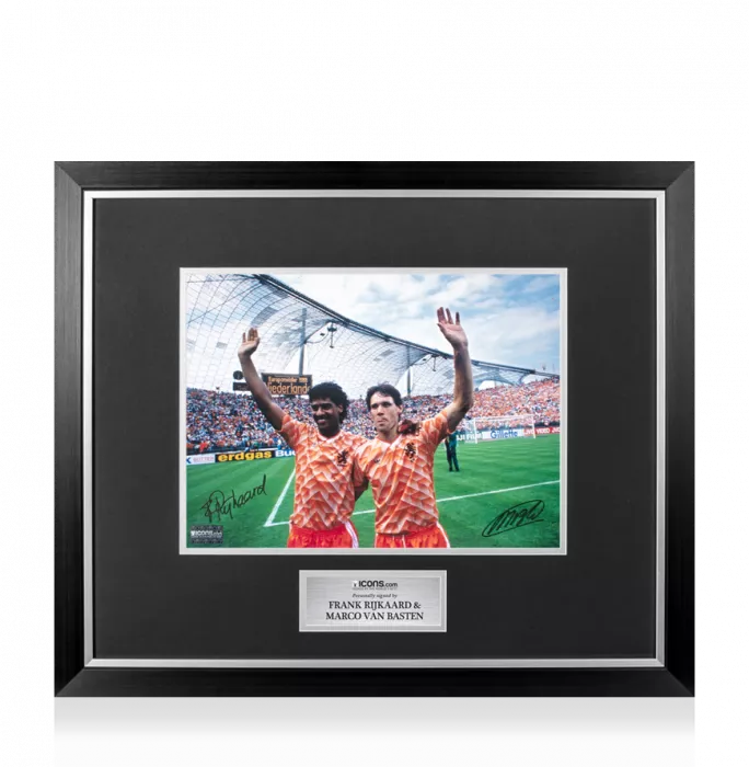 Marco van Basten & Frank Rijkaard Signed Netherlands Photo In Premium Photo Frame: UEFA EURO 1988 Winners