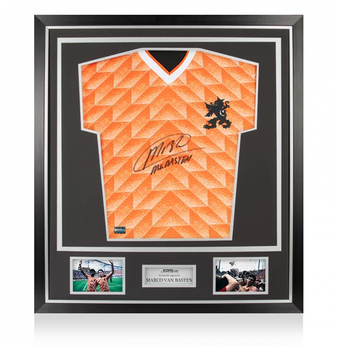 Marco van Basten Front Signed Netherlands 1988 Home Shirt In Classic Frame