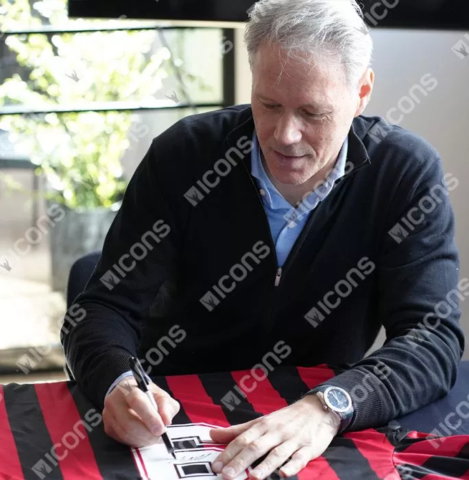 Marco Van Basten Official AC Milan Back Signed And Framed 1988 Home Shirt