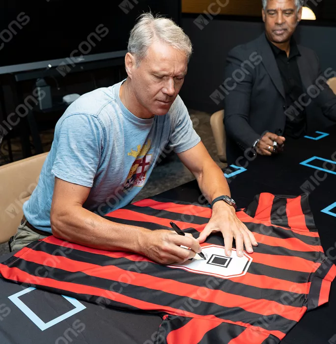 Marco Van Basten Official AC Milan Back Signed And Framed Home Shirt