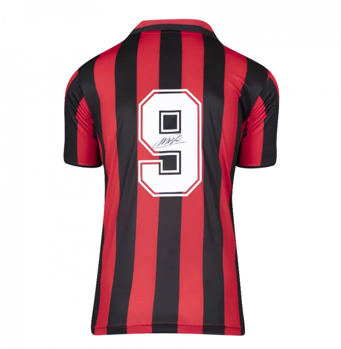 Marco Van Basten Official AC Milan Back Signed And Framed Home Shirt