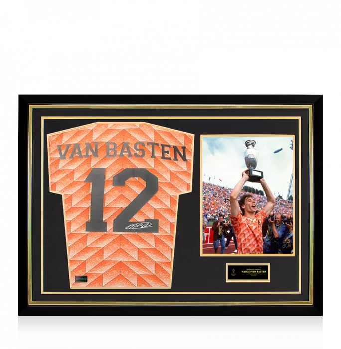Marco van Basten Official Ballon d'Or™ Back Signed and Hero Framed Netherlands 1988 Home Shirt