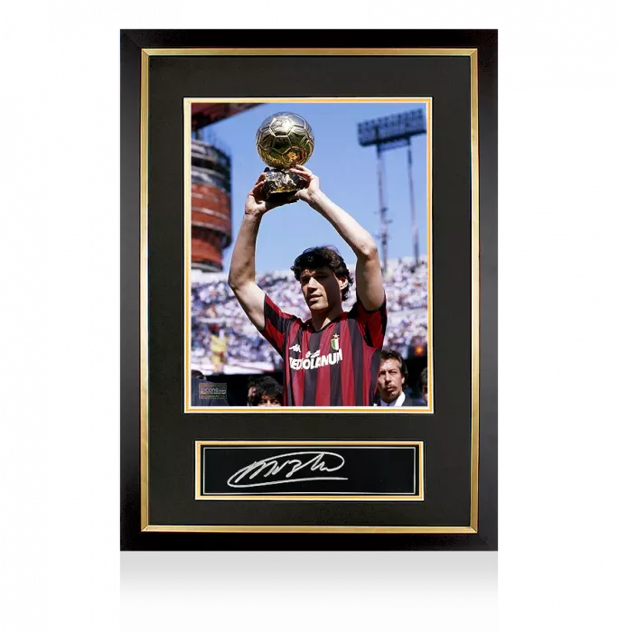 Marco van Basten Official Ballon d'Or™ Signed Plaque and Photo Frame: 1988 Winner