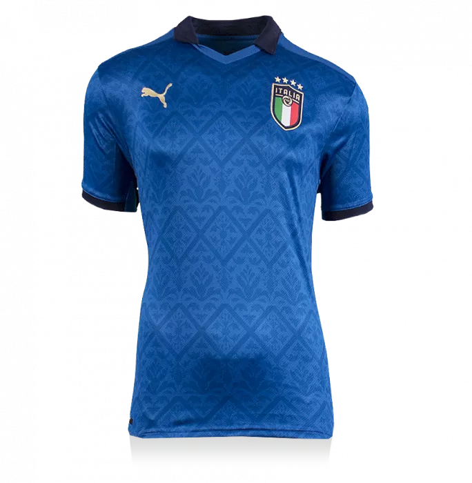 Marco Verratti Back Signed Italy 2020-21 Home Shirt