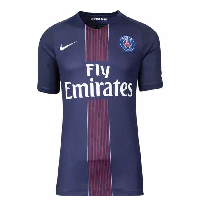 Marco Verratti Back Signed Paris Saint-Germain 2016-17 Home Shirt With Fan Style Number