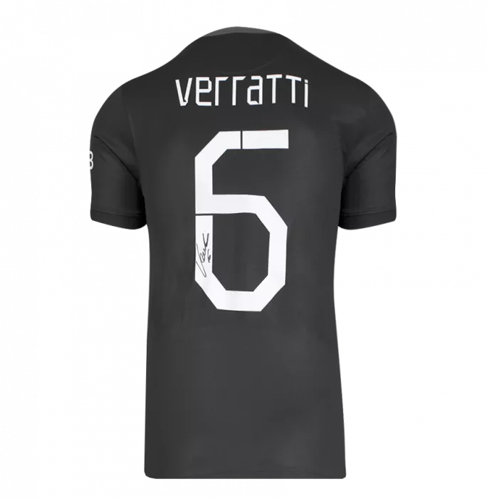 Marco Verratti Back Signed Paris Saint-Germain 2021-22 Third Shirt In Hero Frame: Option 1