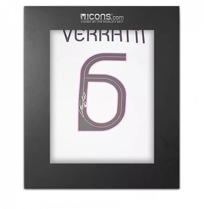 Marco Verratti Back Signed Paris Saint-Germain 2021-22 Away Shirt In Deluxe Packaging