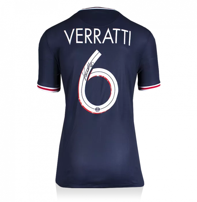 Marco Verratti Back Signed Paris Saint-Germain 2020-21 Home Shirt