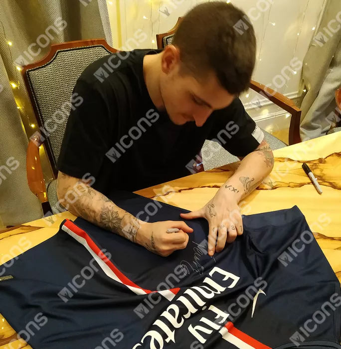 Marco Verratti Front Signed Paris Saint-Germain 2014-15 Home Shirt: "Ici C'est Paris" Special Edition