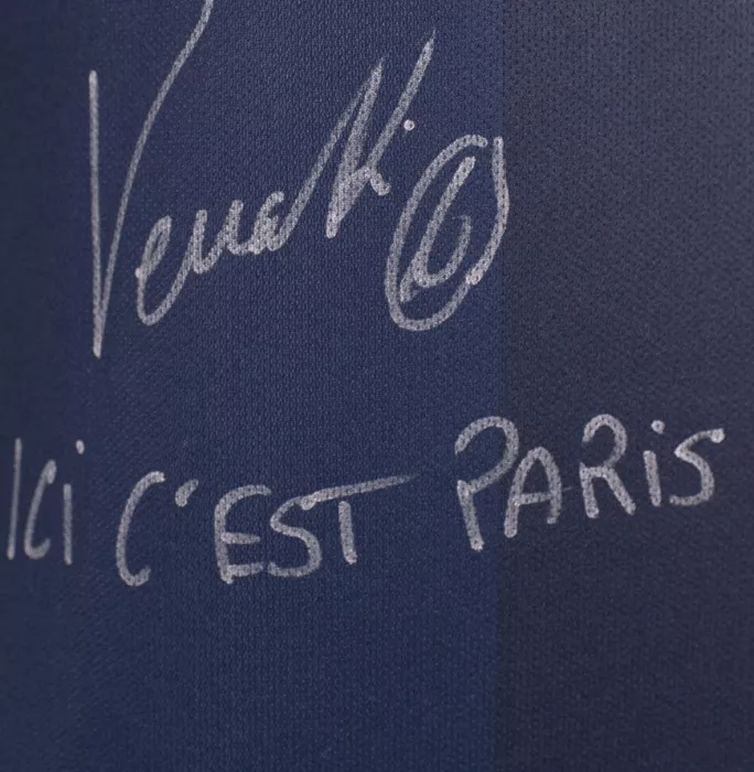 Marco Verratti Front Signed Paris Saint-Germain 2014-15 Home Shirt: "Ici C'est Paris" Special Edition