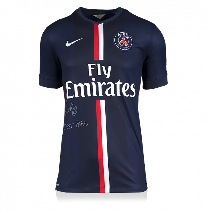 Marco Verratti Front Signed Paris Saint-Germain 2014-15 Home Shirt: "Ici c'est Paris" Special Edition