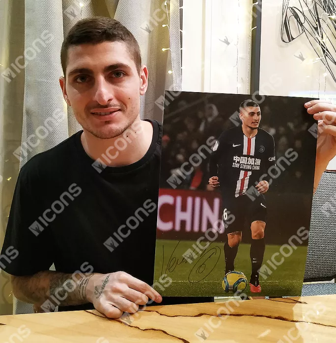 Marco Verratti Signed Paris Saint-Germain Photo