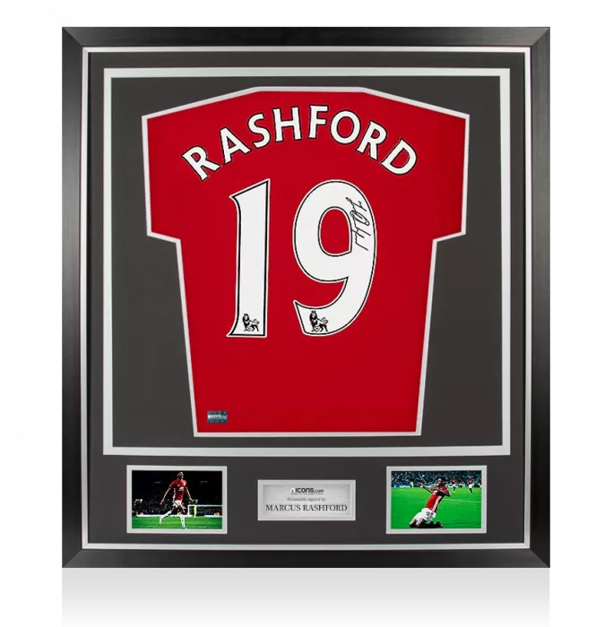Marcus Rashford Back Signed Manchester United 2016-17 Home Shirt In Classic Frame