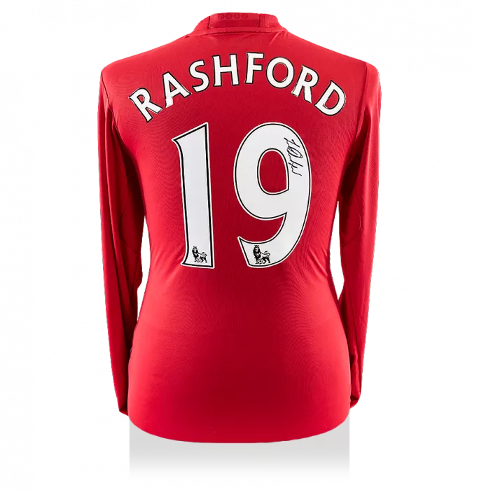 Marcus Rashford Back Signed Manchester United 2016-17 Home Shirt With Long Sleeves