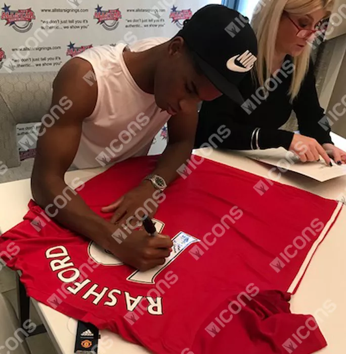 Marcus Rashford Back Signed Manchester United 2016-17 Home Shirt