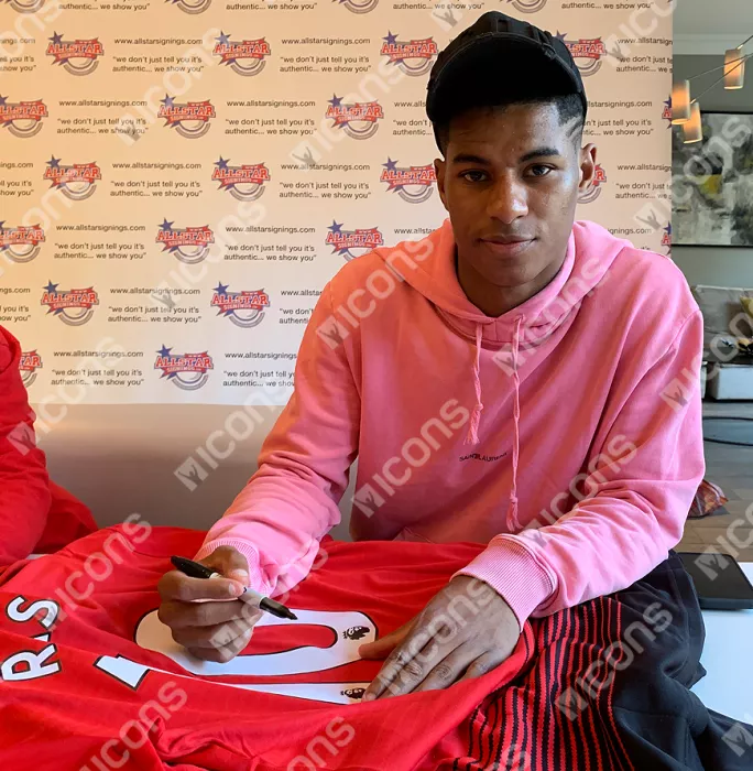 Marcus Rashford Back Signed Manchester United 2018-19 Home Shirt
